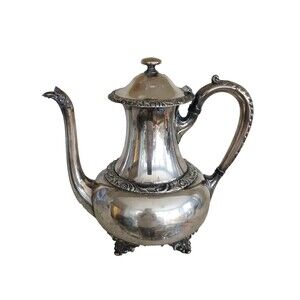 Vintage Wilcox Beverly Manor Coffee Pot N7062 Grapes Pattern Silverplate